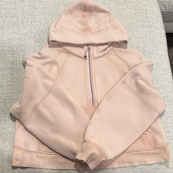 lululemon athletica Tops - Lululemon Size M/L Pink Oversized Scuba Half Zip Hoodie